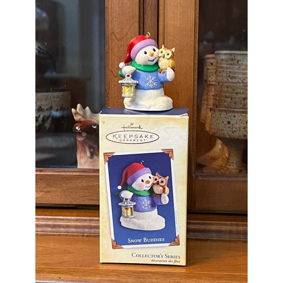 Hallmark Keepsake Snow Buddies Collector's Series Snowman and Night Owl Ornament - Picture 5 of 6